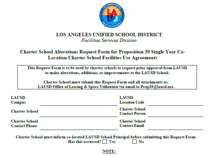Facilities Alterations Request